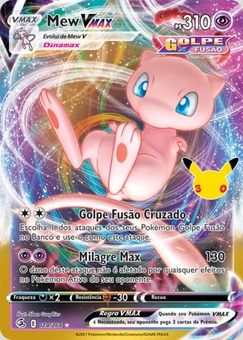 Mew-VMAX 114/264, reimpressão da Coleção Clássica de Celebração de 30 Anos