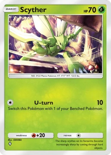 Scyther 007/429, carta do Pacote Deluxe Mega (Pokémon TCG Pocket)