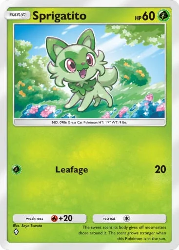 Sprigatito 021/429, carta do Pacote Deluxe Mega (Pokémon TCG Pocket)