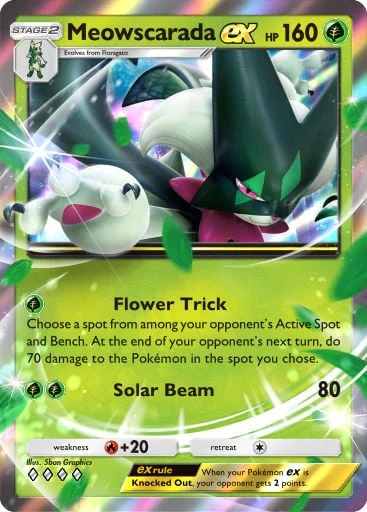 Meowscarada ex 023/429, carta do Pacote Deluxe Mega (Pokémon TCG Pocket)