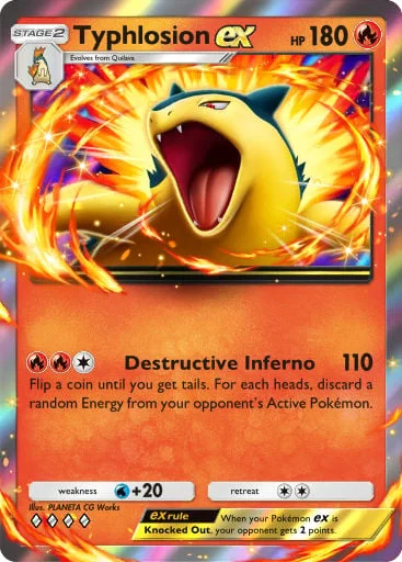 Typhlosion ex 038/429, carta do Pacote Deluxe Mega (Pokémon TCG Pocket)