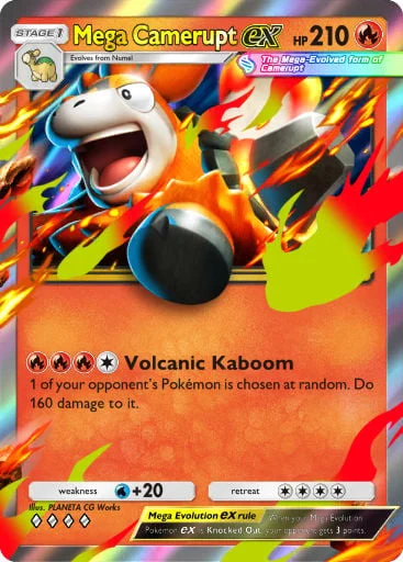 Mega Camerupt ex 043/429, carta do Pacote Deluxe Mega (Pokémon TCG Pocket)