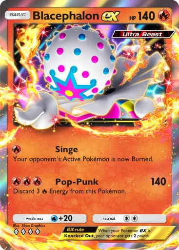 Blacephalon ex 045/429, carta do Pacote Deluxe Mega (Pokémon TCG Pocket)