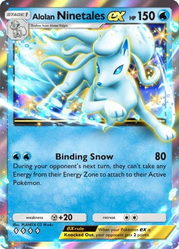 Alolan Ninetales ex 056/429, carta do Pacote Deluxe Mega (Pokémon TCG Pocket)