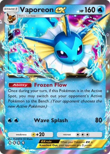 Vaporeon ex 061/429, carta do Pacote Deluxe Mega (Pokémon TCG Pocket)