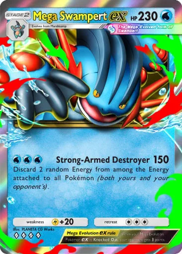 Mega Swampert ex 064/429, carta do Pacote Deluxe Mega (Pokémon TCG Pocket)