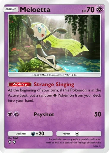 Meloetta 111/429, carta do Pacote Deluxe Mega (Pokémon TCG Pocket)