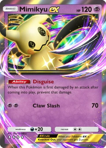 Mimikyu ex 115/429, carta do Pacote Deluxe Mega (Pokémon TCG Pocket)