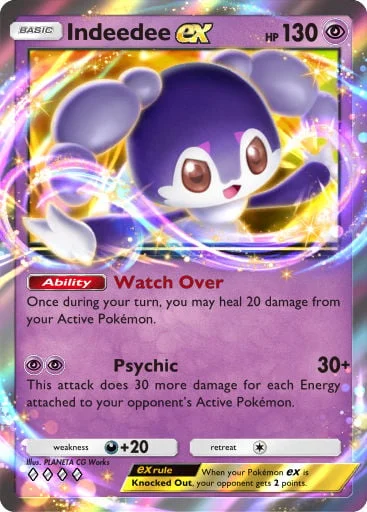 Indeedee ex 116/429, carta do Pacote Deluxe Mega (Pokémon TCG Pocket)