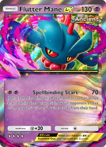 Flutter Mane ex 120/429, carta do Pacote Deluxe Mega (Pokémon TCG Pocket)