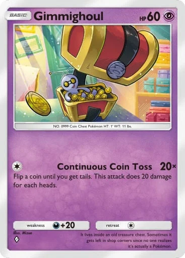 Gimmighoul 121/429, carta do Pacote Deluxe Mega (Pokémon TCG Pocket)
