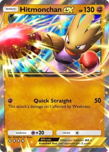 Hitmonchan ex 123/429, carta do Pacote Deluxe Mega (Pokémon TCG Pocket)