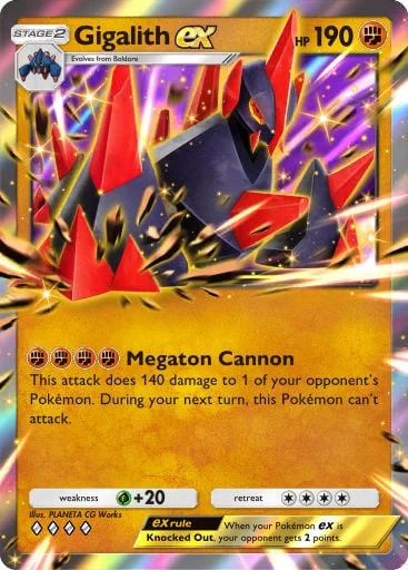 Gigalith ex 131/429, carta do Pacote Deluxe Mega (Pokémon TCG Pocket)
