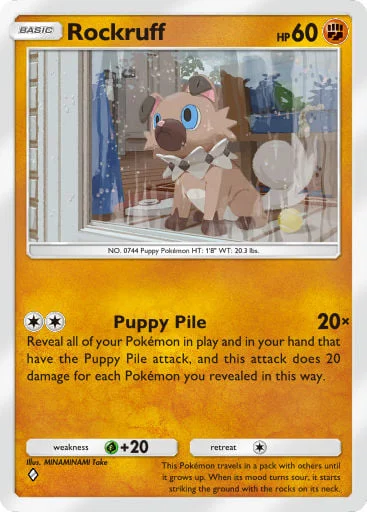 Rockruff 134/429, carta do Pacote Deluxe Mega (Pokémon TCG Pocket)