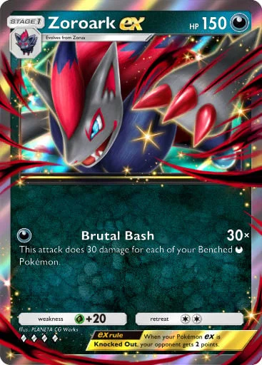 Zoroark ex 146/429, carta do Pacote Deluxe Mega (Pokémon TCG Pocket)