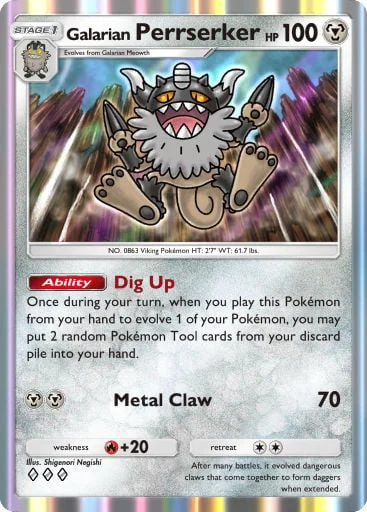 Galarian Perrserker 154/429, carta do Pacote Deluxe Mega (Pokémon TCG Pocket)