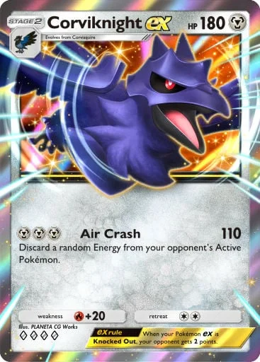 Corviknight ex 167/429, carta do Pacote Deluxe Mega (Pokémon TCG Pocket)
