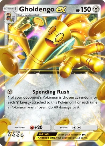 Gholdengo ex 168/429, carta do Pacote Deluxe Mega (Pokémon TCG Pocket)
