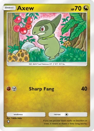 Axew 174/429, carta do Pacote Deluxe Mega (Pokémon TCG Pocket)