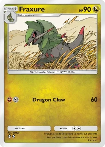 Fraxure 175/429, carta do Pacote Deluxe Mega (Pokémon TCG Pocket)