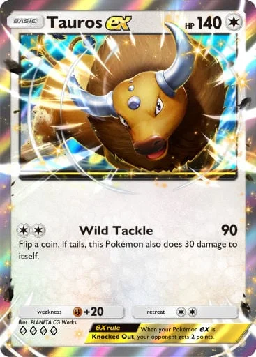 Tauros ex 182/429, carta do Pacote Deluxe Mega (Pokémon TCG Pocket)