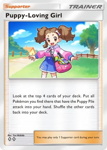 Puppy-Loving Girl 216/429, carta do Pacote Deluxe Mega (Pokémon TCG Pocket)