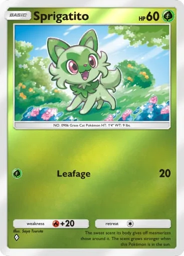 Sprigatito 252/429, carta do Pacote Deluxe Mega (Pokémon TCG Pocket)