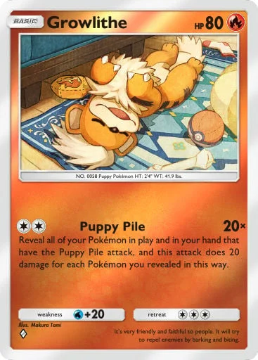 Growlithe 260/429, carta do Pacote Deluxe Mega (Pokémon TCG Pocket)