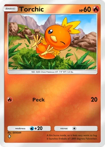 Torchic 264/429, carta do Pacote Deluxe Mega (Pokémon TCG Pocket)