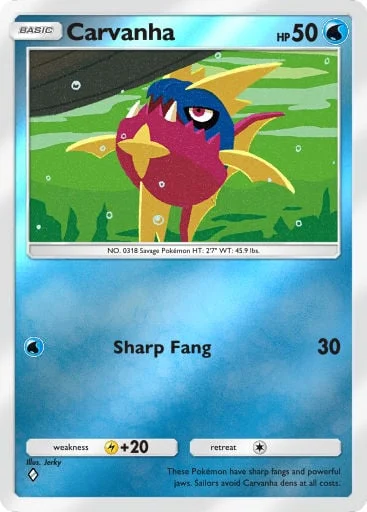 Carvanha 280/429, carta do Pacote Deluxe Mega (Pokémon TCG Pocket)