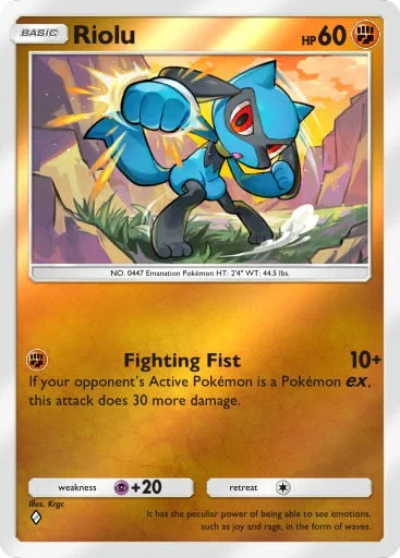Riolu 318/429, carta do Pacote Deluxe Mega (Pokémon TCG Pocket)