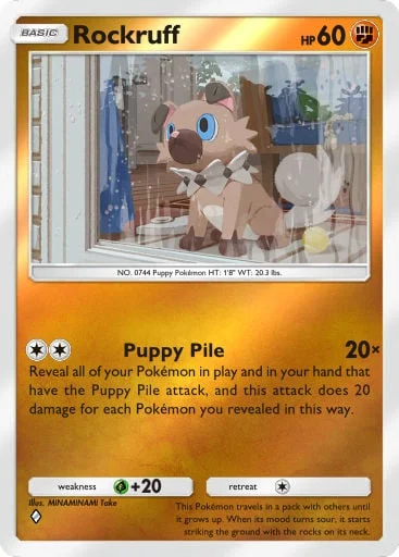 Rockruff 322/429, carta do Pacote Deluxe Mega (Pokémon TCG Pocket)