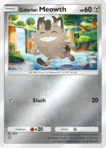 Galarian Meowth 334/429, carta do Pacote Deluxe Mega (Pokémon TCG Pocket)