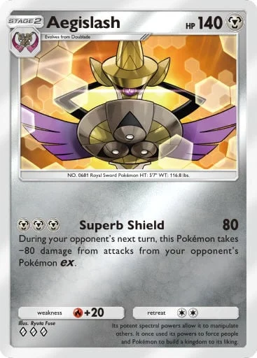 Aegislash 340/429, carta do Pacote Deluxe Mega (Pokémon TCG Pocket)