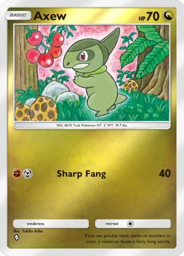 Axew 346/429, carta do Pacote Deluxe Mega (Pokémon TCG Pocket)