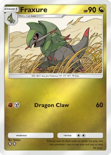 Fraxure 347/429, carta do Pacote Deluxe Mega (Pokémon TCG Pocket)