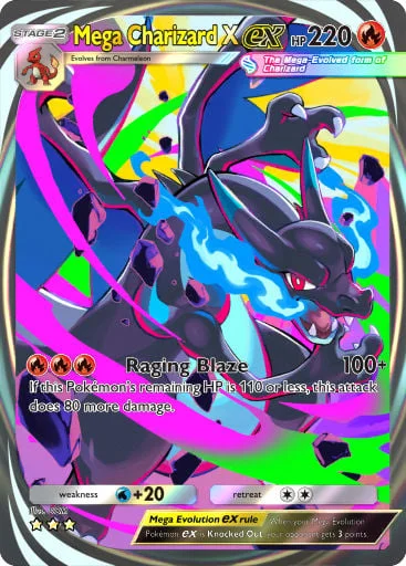 Mega Charizard X ex 425/429, carta do Pacote Deluxe Mega (Pokémon TCG Pocket)