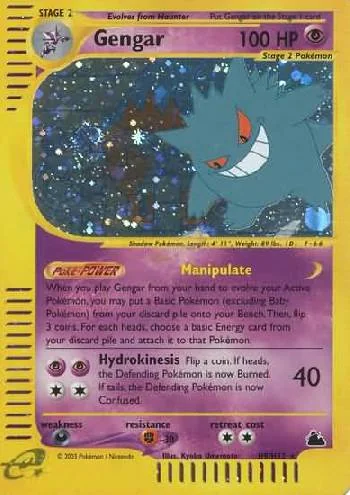 Gengar H9/144 de Skyridge, com Zapdos e Articuno escondidos na arte