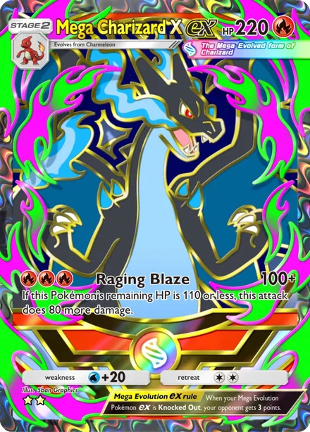 Mega Charizard X ex do Pacote Deluxe Mega