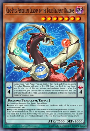 Odd-Eyes Pendulum Dragon of the Four Heavenly Dragons de Magnificent Monsters (Yu-Gi-Oh)