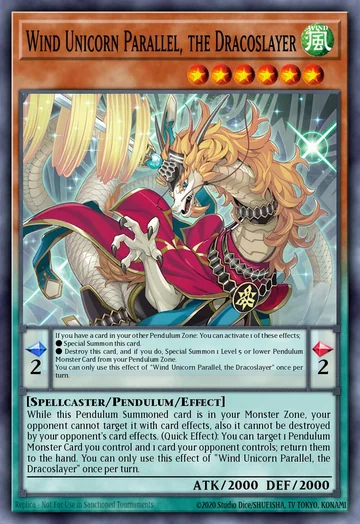 Wind Unicorn Parallel, the Dracoslayer de Magnificent Monsters (Yu-Gi-Oh)