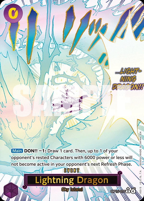Lightning Dragon Alternate Art OP15-077 Adventure on Kami's Island