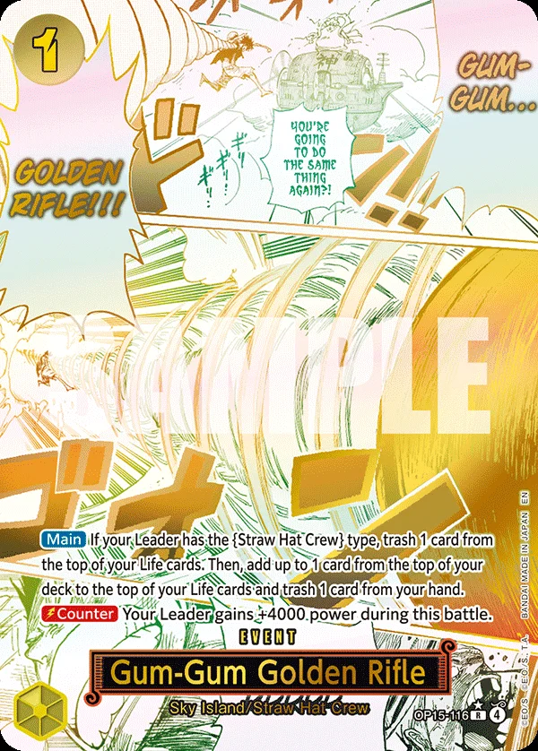 Gum-Gum Golden Rifle Alternate Art OP15-116 Adventure on Kami's Island