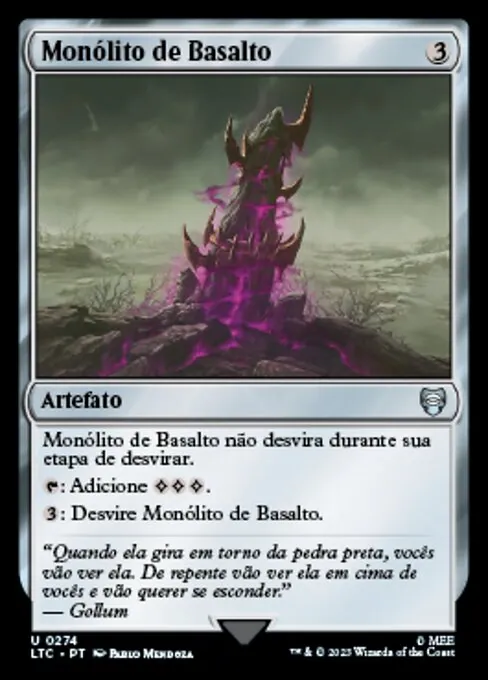 Carta Monólito de Basalto de Magic, artefato que gera 3 manas incolores