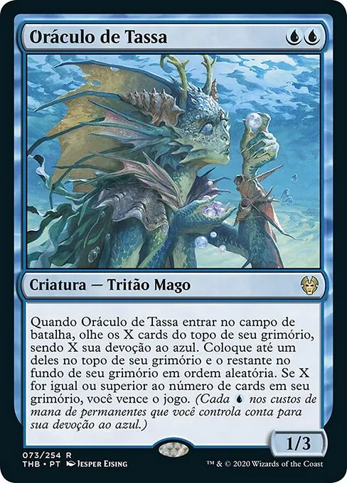 Carta Oráculo de Tassa de Magic, criatura que vence o jogo com o grimório vazio