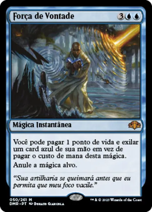 Carta Força de Vontade de Magic, contramágica que pode ser paga sem mana