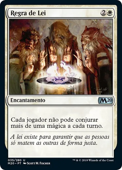 Carta Regra de Lei de Magic, encantamento que limita cada jogador a uma mágica por turno
