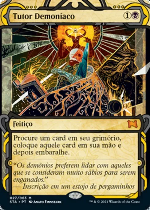Carta Tutor Demoníaco de Magic, feitiço que busca qualquer carta no grimório