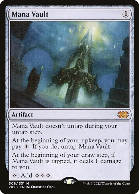 Carta Cofre de Mana (Mana Vault) de Magic, artefato que gera 3 manas