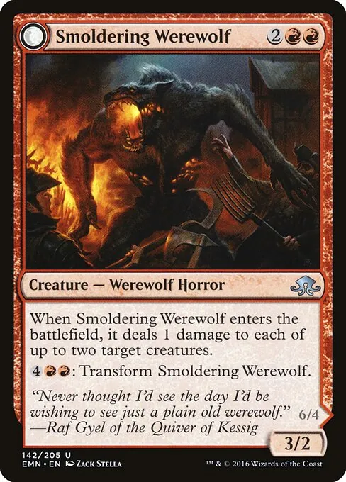 Smoldering Werewolf // Erupting Dreadwolf 142/205
